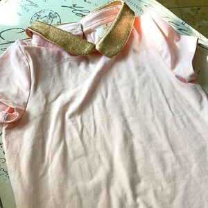 Kate spade pink blouse with gold collar